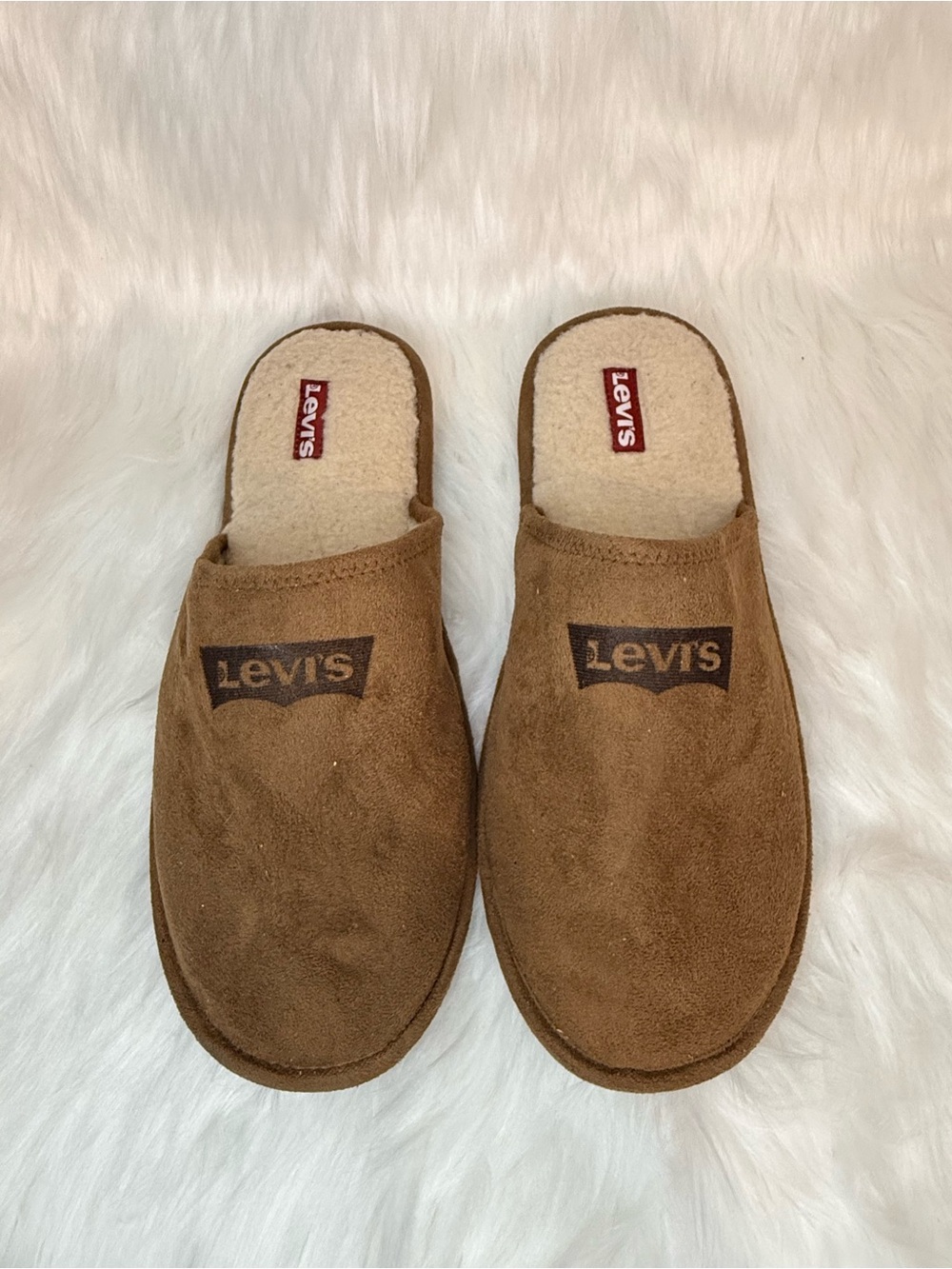NEWLevi's Men's Brown Suede Slide Slippers